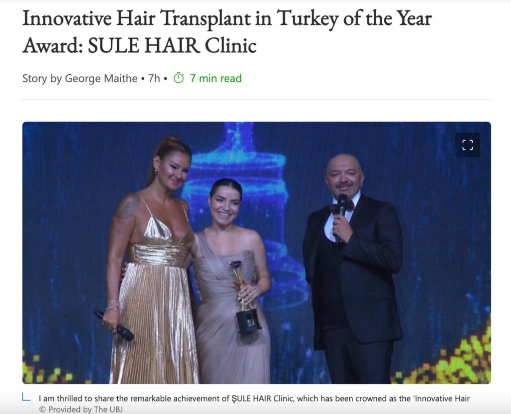 Innovative Hair Transplant in Turkey of the Year Award