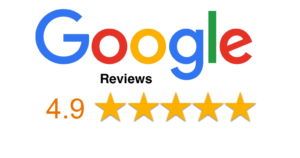 google reviews 4.9 starts button