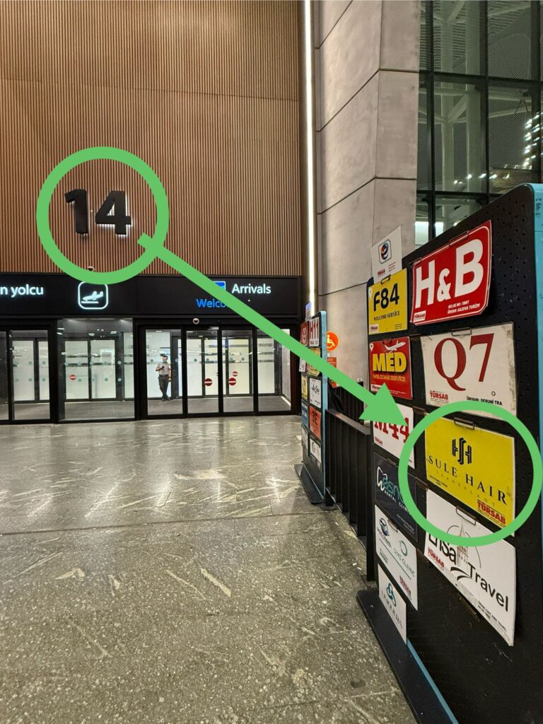 sule hair meeting point at istanbul airport